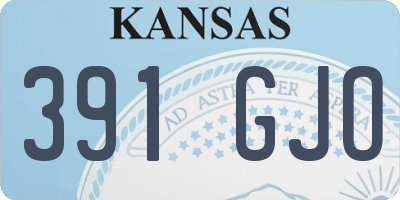 KS license plate 391GJO
