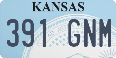 KS license plate 391GNM
