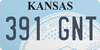 KS license plate 391GNT
