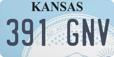 KS license plate 391GNV