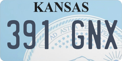 KS license plate 391GNX