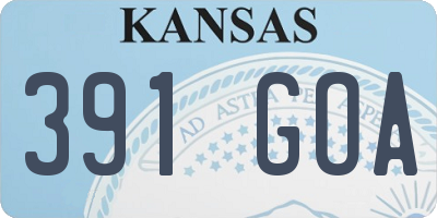 KS license plate 391GOA