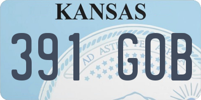 KS license plate 391GOB