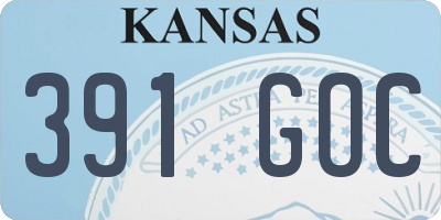 KS license plate 391GOC