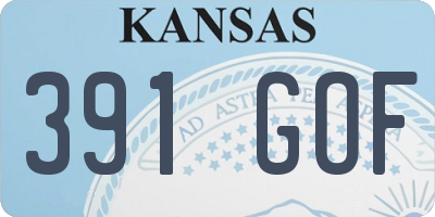 KS license plate 391GOF