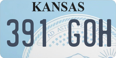 KS license plate 391GOH