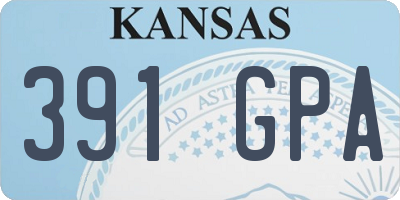 KS license plate 391GPA