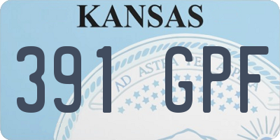 KS license plate 391GPF