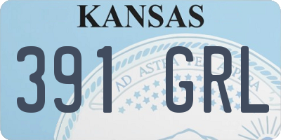 KS license plate 391GRL