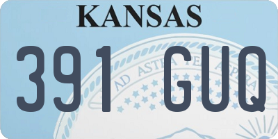 KS license plate 391GUQ