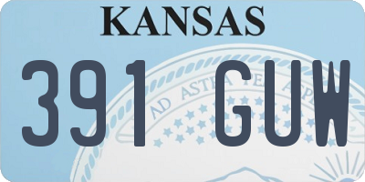 KS license plate 391GUW