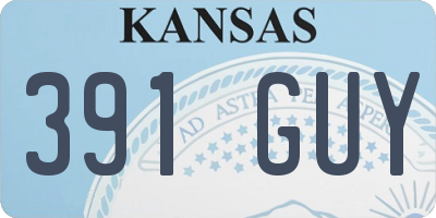 KS license plate 391GUY