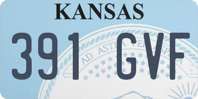 KS license plate 391GVF