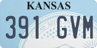 KS license plate 391GVM