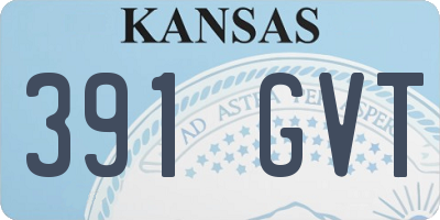 KS license plate 391GVT