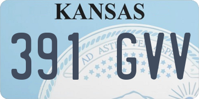 KS license plate 391GVV
