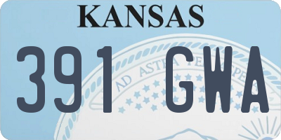 KS license plate 391GWA