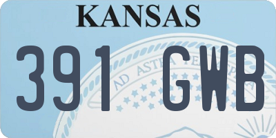 KS license plate 391GWB