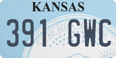 KS license plate 391GWC