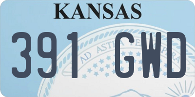 KS license plate 391GWD