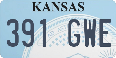 KS license plate 391GWE