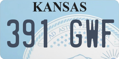 KS license plate 391GWF