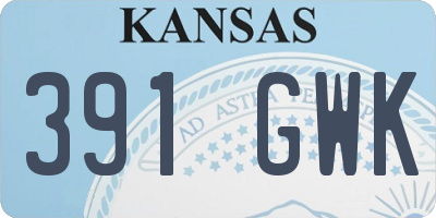 KS license plate 391GWK