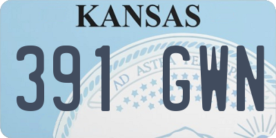 KS license plate 391GWN