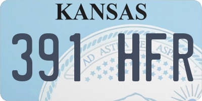 KS license plate 391HFR