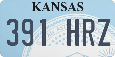 KS license plate 391HRZ