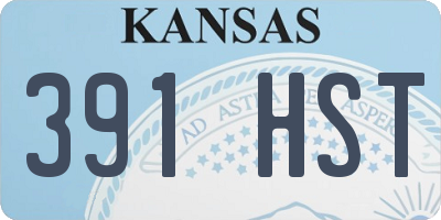 KS license plate 391HST