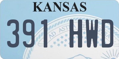 KS license plate 391HWD