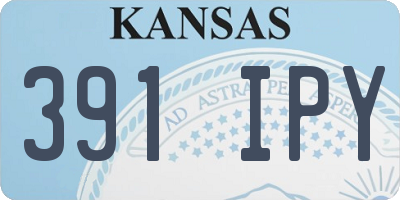 KS license plate 391IPY
