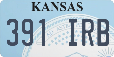 KS license plate 391IRB