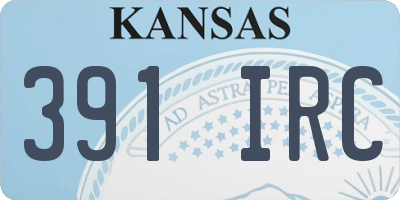 KS license plate 391IRC