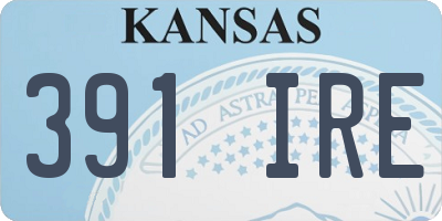 KS license plate 391IRE