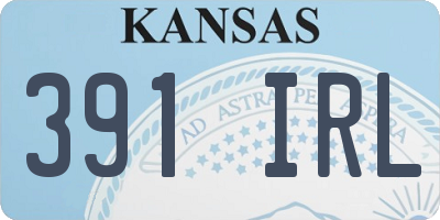 KS license plate 391IRL