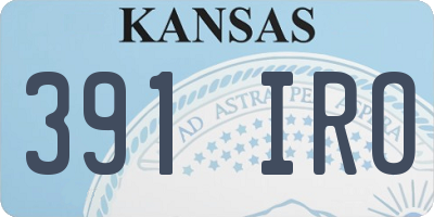 KS license plate 391IRO