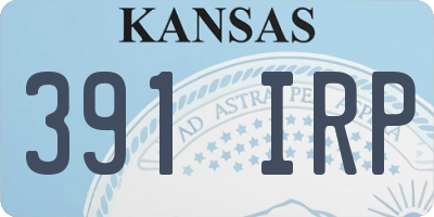 KS license plate 391IRP