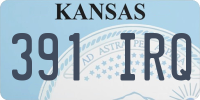 KS license plate 391IRQ