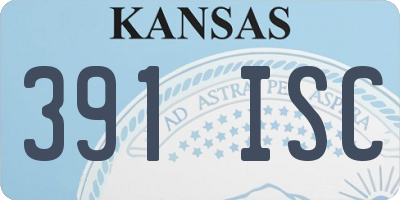 KS license plate 391ISC