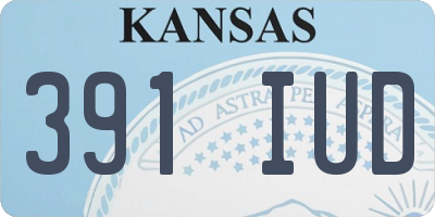 KS license plate 391IUD