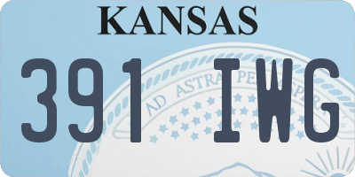 KS license plate 391IWG