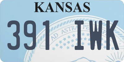 KS license plate 391IWK
