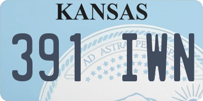 KS license plate 391IWN