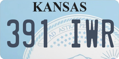 KS license plate 391IWR