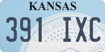 KS license plate 391IXC