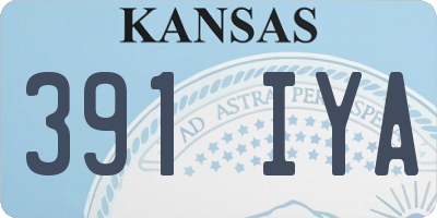 KS license plate 391IYA