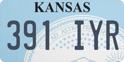 KS license plate 391IYR
