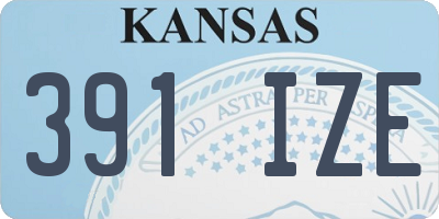 KS license plate 391IZE